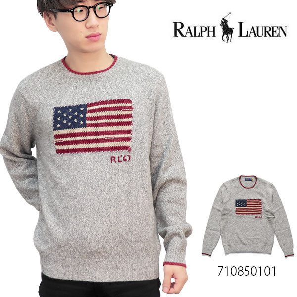 ラルフローレン ポロ ラルフローレン/POLO RALPH LAUREN 710850101 ニット セーター 人気 国旗 メンズ トップス 長袖 クルーネック アメリカ 男性【あす楽】【送料無料】