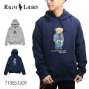 楽天LuLu Gardenポロ ラルフローレン/POLO RALPH LAUREN 710853309 ベア ロゴ フーディー プルオーバー パーカー トップス 長袖 フード 裏起毛 メンズ レディース NAVY デニムスタイル【あす楽】【送料無料】