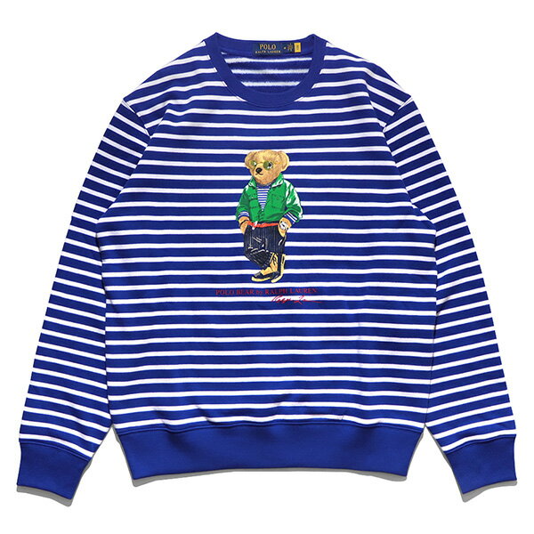 ポロ ラルフローレン/POLO RALPH LAUREN メンズ 710863006 ポロベアー ベア ロゴ スウェット トップス 長袖 裏起毛 男性 bボーダー ストライプ ブルー クルーネック レディース【あす楽】【送料無料】