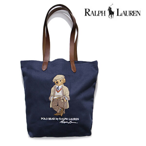 ポロ ラルフローレン/POLO RALPH LAUREN 405974589 BEAR TOTE BAGトートバッグ ポロベア 大きめ バッグ マザーズバック ショッピングバッグ 鞄 ロゴ 刺繍 コットン100％ 綿 メンズ レディース 旅行 通勤 通学 買い物【送料無料】