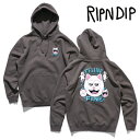 リップンディップ/RIPNDIP RNDHOL23152 FELINE FINE HOODIE プルオーバー フーディー パーカー 長袖 ロードナーマル ネコ ...