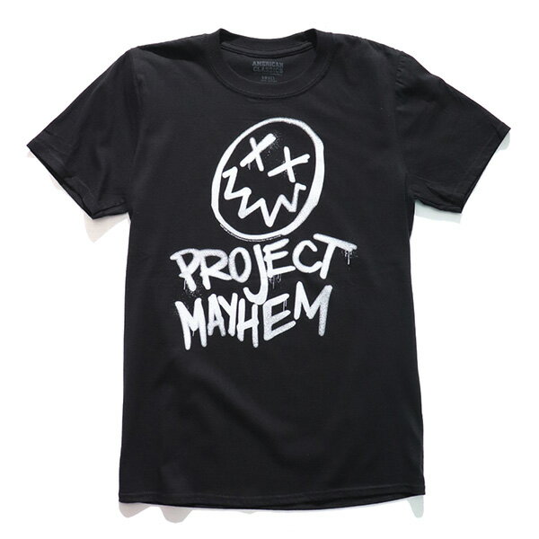 ファイト・クラブ/FIGHT CLUB S/S TEE PROJECT MAYHEM BLACK 映画 MOVIE 小説 メンズ レディース Tシャツ 半袖 トップス クルーネック カジュアル 人気 ロックT コットン【ネコポス発送】