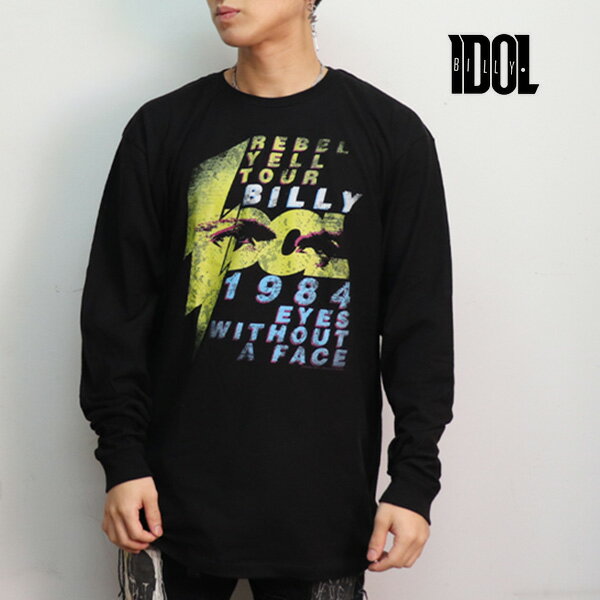 ビリー・アイドル/BILLY IDOL L/S TEE ロンT シンガーソングライター ロックT 長袖 メンズ レディース シンプル ロック バンド ロゴ ヴィンテージ 正規品 ブラック BLACK