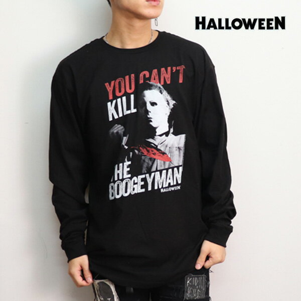 ブギーマン/BOOGEMAN L/S TEE BLACK ホラー映画 ハロウィン 殺人鬼 映画 MOVIE メンズ レディース Tシャツ 長袖 人気 ロックT コットン アメリカ