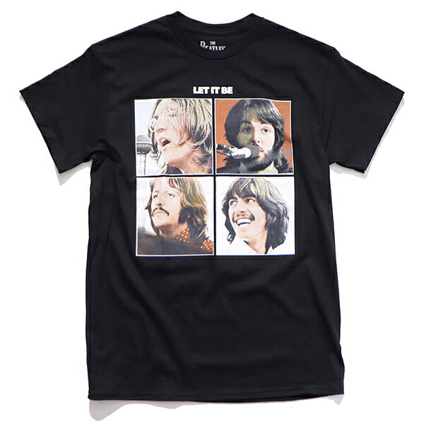 ザ・ビートルズ /The Beatles BT-LETITBEBK シャツ ロックT TEE 半袖 バンドT ヒップホップ 半袖 トップス クルーネック メンズ レディース コットン 綿100％ アウトドア アメカジ シック プリント BLACK ブラック【ネコポス発送】