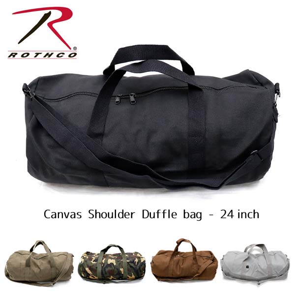 ロスコ /Rothco Canvas Shoulder Duffle Bag 24 Inch ダッフルバッグ ボストンバッグ ショルダーバッグ 旅行 ジム バック 大きめ 米軍 ミリタリー【あす楽】