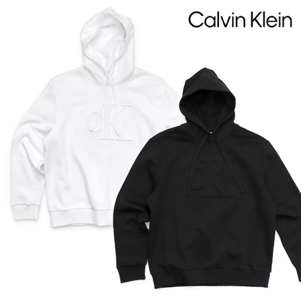 カルバン・クライン/Calvin klein 40EC450 LOGO HOODIE パーカー プルオーバーフーディー メンズ ロゴ 長袖 フード 裏起毛 トップス 人気 定番 BLACK WHITE レディース【送料無料】