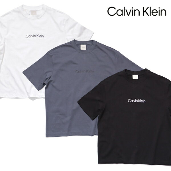 乐天商城 - カルバン・クライン/Calvin Klein　40HM228 SS RLXD STANDARD LOGO CREWNK TEE Tシャツ ロゴ 半袖 トップス シンプル ベーシック メンズ レディース 綿 コットン100％ CK クルーネックTシャツ ストリート ゆったりTシャツ カジュアル【ネコポス発送】