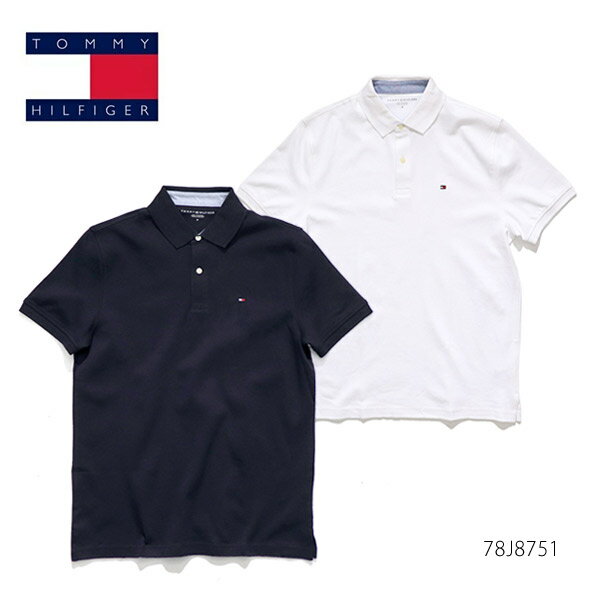 トミーヒルフィガー/TOMMY HILFIGER 78J8751 RICHARD SS POLO ポロシャツ 半袖 メンズ スポーティー WHITE NAVY【ネコポス発送】