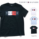 トミーヒルフィガー/TOMMY HILFIGER 78J8779 ロゴ プリント Tシャツ 半袖 クルーネック カットソー コットン メンズ レディース ホワイト ブルー スポーティー