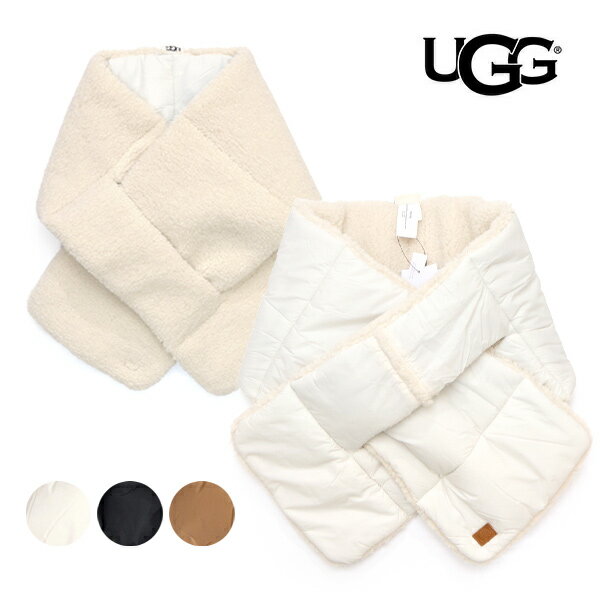 アグ/UGG 101015 AW UGGfluff Rev Scarf フラッフ レヴ スカーフ マフラー リバーシブル ファー フリース ロゴ レディース LADIES プレゼント ギフト 防寒 冬 ブランド クリスマス 通勤 通学 Nimbus Chestnut Black ニンバス チェスナット ブラック【送料無料】