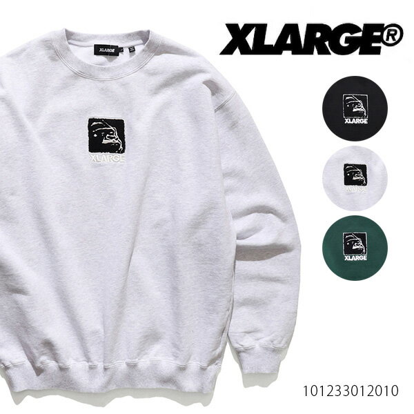 エクストララージ パーカー メンズ エクストララージ/X-LARGE 101233012010 SQUARE OG CREWNECK SWEATSHIRT プルオーバー フリース メンズ トップス 長袖 スウェット ブラック アッシュ グリーン ロゴ ゴリラ ラージ 人気 【あす楽】【送料無料】