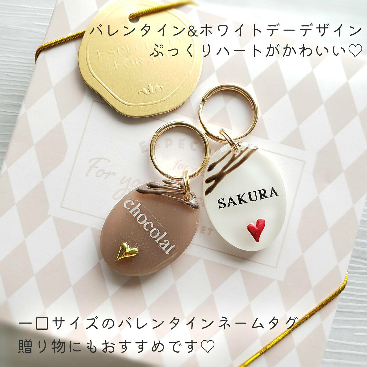 【ショコラネームタグ】バレンタイン ギフト 迷子札 ネームタグ ネームプレート ド...