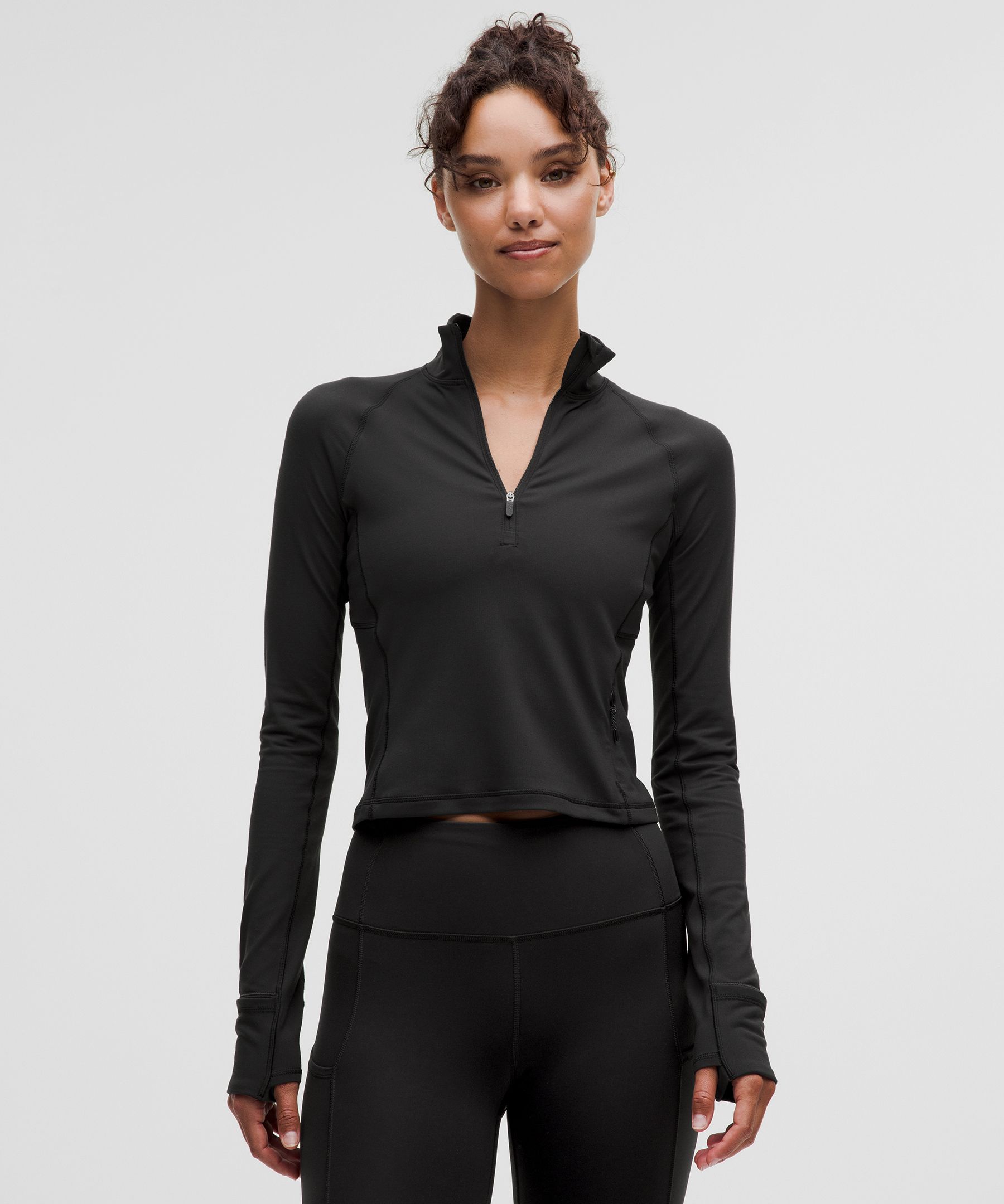  ルルレモン lululemon 女性 It's Rulu クロップハーフジップ *アップデート - フーディー＆スウェットシャツ - ランニング