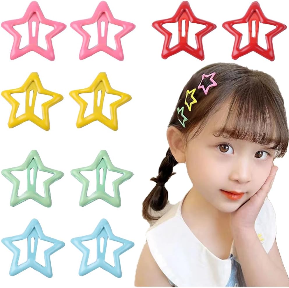 【訳あり】星形ヘアクリップ 前髪ヘアクリップ カラフルヘアクリップ メタルヘアクリップ かわいいヘアクリップ 10個セット 髪を固定したり飾ったりすることで、ファッション感覚と個性的な魅力をプラスします X00181CBWF B0D9655NRB A-04135
