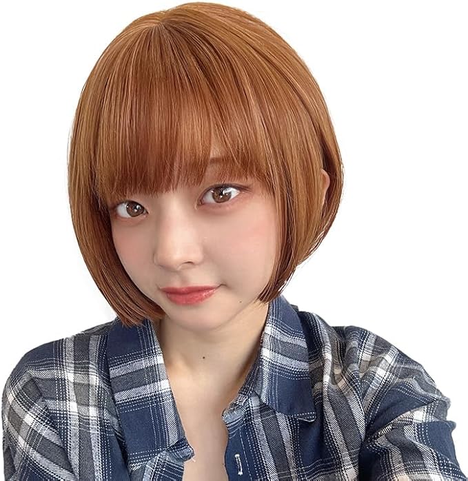 【訳あり】[AQUADOLL(アクアドール)] ウィッグ ボブ ショート アンブレラカラー フルウィッグ 金髪 ピンク フリーサイズ JB1.オレンジブラウン wg349JB1