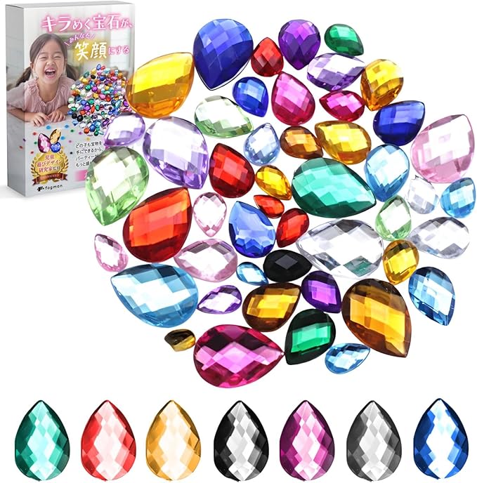 Other - 【訳あり】fogman 宝石 おもちゃ アクリルストーン 子ども カラーストーン 大小混合 6歳以上 100個セット (水滴形)
