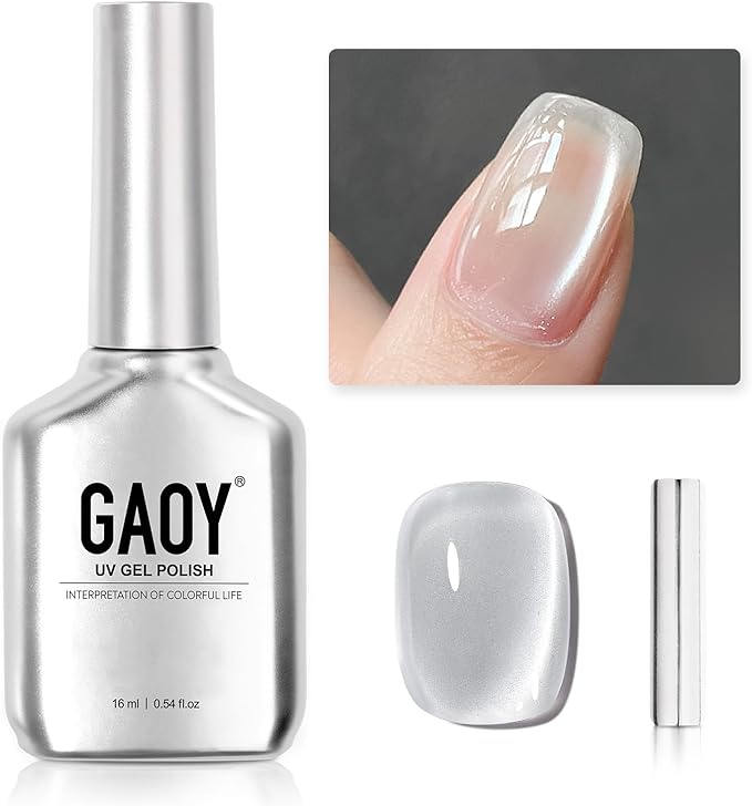 乐天商城 - 【訳あり】GAOY マグネットネイル ジェルネイル キャッツアイジェル ガラス玉 単色*16ml 磁石付き UV・LED対応 ポリッシュタイプ ホログリッター クリアジェル（2341 シルバームーンライト）
