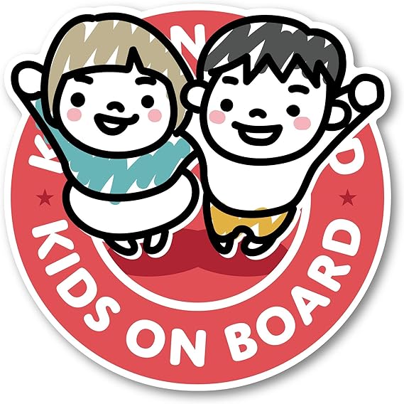 樂天商城 - 【訳あり】Kids on Board 子どもが乗ってます ステッカー2 シール 丸形 84x84mm (ピンク)