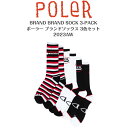 S【POLER ポーラー】BRAND BRAND SOCK 3-PACKブランドソックス 3色セット