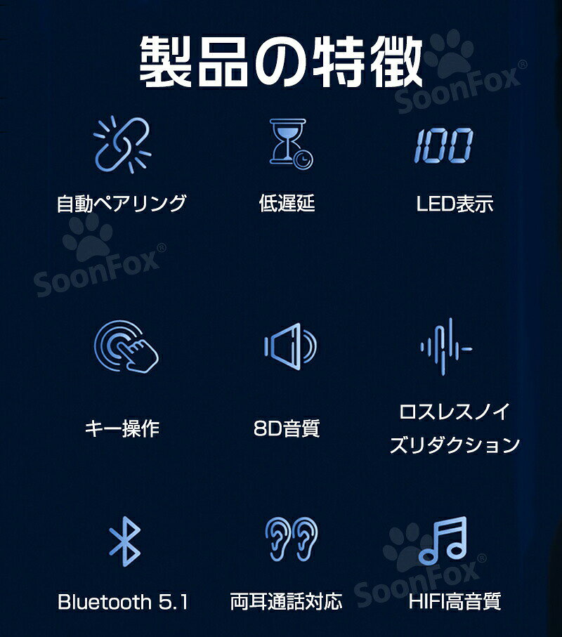 【2024最新版・Bluetooth5.0】 Bluetooth イヤホン ノイズキャンセリング ワイヤレスイヤホン iPhone 14 カナル型 ワイヤレスイヤホン ブルートゥース イヤホン Hi-Fi高音質 自動ペアリング 軽量 左右分離 イヤホン 両耳片耳 通話 IPX4防水 iPhone Android ブルートゥース lumi-plusalpha-10000432 LumiPlusalpha サンプル画像3