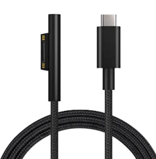 Surface 充電ケーブル (1.8m) USB-C オス PD 急速充電 45w15v以上のPDアダプターまたはPD充電器が必要 TYPE-C 15VPD充電に対応 しなやかな ナイロン編み