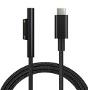 Surface 充電ケーブル (1.8m) USB-C オス PD 急速充電 45w15v以上のPDアダプターまたはPD充電器が必要 TYPE-C 15VPD充電に対応 しなやかな ナイロン編み
