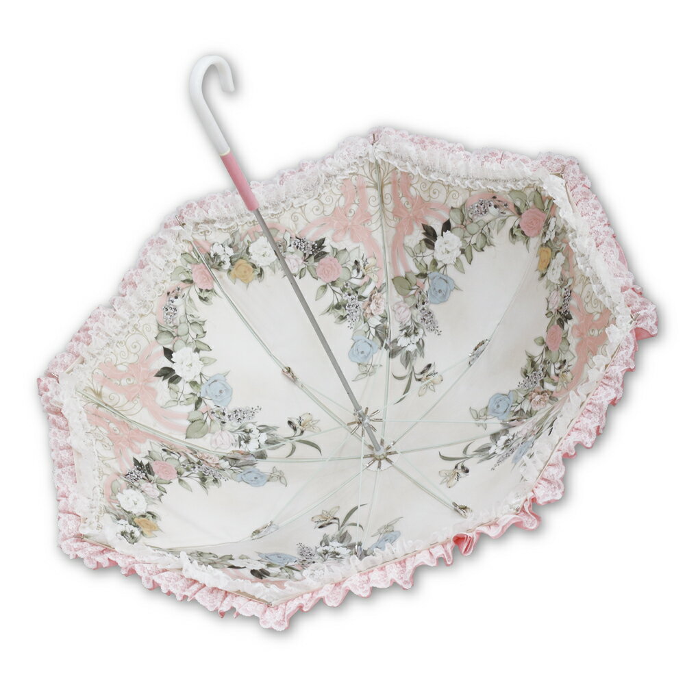 【20％OFF（当店通常価格：11,880円)】傘 レディース パゴダ傘 晴雨兼用 UVカット 雨傘 フリル かわいい ギフト | 花のオーブ