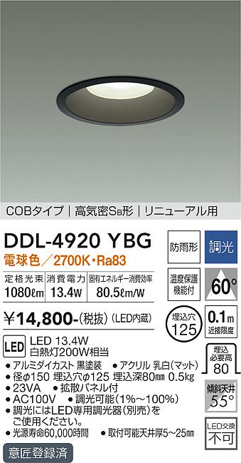 大光電機 ダウンライト(軒下兼用) DDL4920YBG 工事必要 2