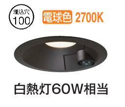 大光電機 屋内・屋外兼用人感センサー付ダウン DDL5702YB 電球色 Φ100 白熱灯60W相当 工事必要