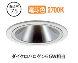 大光電機 屋内・屋外兼用グレアレスダウンライト DDL6234YWG COBタイプ 調光 Φ75 電球色 ダイクロ65W相当 工事必要