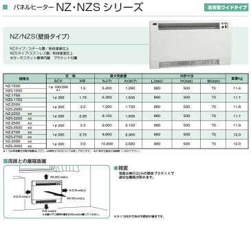 【インターセントラル】パネルヒーター自然対流式定格電圧：1Φ200V消費電力：1.0kw寸法：W418×H685×D98質量：8.6kgステンレス製／粉体塗装仕上サーモスタット標準内蔵CEH-1000S-TH