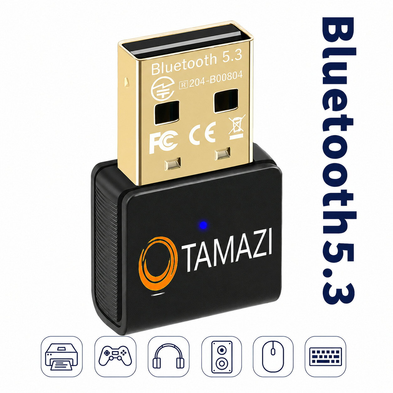 【TAMAZI】 Bluetooth USB アダプタ Bluetooth 5.3 低遅延 で20m長距離 レシーバー USB bluetooth 子機 ブルートゥース ワイヤレス イヤホン コントローラー マウス キーボード オーディオ Windows