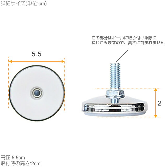 ルミナス ポール径25mm 円形アジャスター 固定脚 固定足 4個 4個セット 4組 アジャスター 安定 転倒防止 ラック 脚 足 幅5.5 奥行5.5 高さ2cm スチール棚 スチールラック スチールシェルフ カテゴリ パーツ P-AP_4