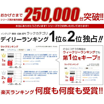 【ルミナス公式通販 お得な3台SET 1台あたり4,790円】スチールラック メタルルミナスラック キャスター付 5段 90W NE25-90185［ポール径25mm］幅91.5×奥行46×高174cm メタル製ラック アルミラック ルミナス メタルシェルフ 幅90 奥行45