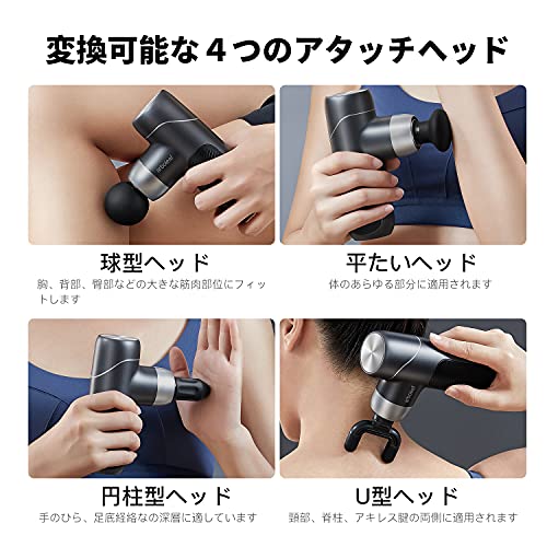 ルミナスエイト 楽天市場店のarboleaf ガン 筋膜リリースガン MINI 5段階振動強力振動 自動モード付き 筋膜ガン 筋肉リラック ハンディガン 全身リフレッシュ道｜アングル3