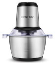 チョッパー フードプロセッサー HOMEASY フードチョッパー 電動 フードミキサー 2L大容量 4枚刃カッター 2段階スピード 350Wハイパワー みじ