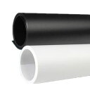 PVC 背景紙 商品 小物 撮影 白 黒 つや消し 光沢 両面バックペーパー ミラー 両面仕様 60cm*130cm(黒1枚+白1枚)セット