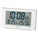 セイコークロック 置き時計 01:白パール 本体サイズ:8.5×14.8×5.3cm 電波 デジタル カレンダー 快適度 温度 湿度 表示 BC