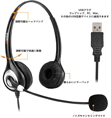 Wantek�إåɥ��å�USB ξ�� �Υ�������󥻥�󥰥ޥ����դ��ȥ���饤������ͭ��PC�ѥإåɥۥ� Skype��Web��ġ������̳����̳