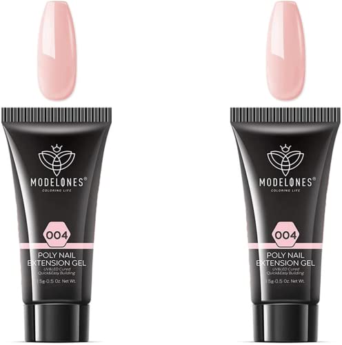 Modelones ジェルネイル ポリネイルジェル カラージェル 長さだし エクステンションジェル ジェル ポリッシュ二つ色セット (ヌード15