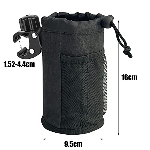 Socpuro 自転車 ボトルホルダー ハイタイプ クランプ式 バイク ドリンクホルダー 保冷 保温 自由調節 ボトルケージ オートバイク ポー