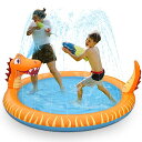 噴水プール 子供用噴水マット プレイマット ビニールプール 子供の水遊びプール約165cm 噴水 おもちゃ 親子遊び 空気入れ必要 収納便利 夏