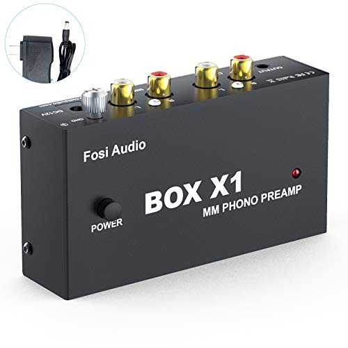 Fosi Audio BOX X1 フォノ プリアンプ MM ポータブヘッドフォンアンプ 超コンパクトミニステレオ Phono 3.5MMヘッド