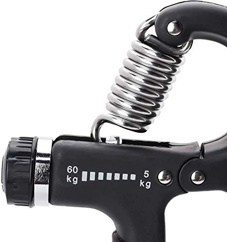 YOKELLMUX ハンドグリップ 握力 トレーニング 5－60KG 男女兼用ブラック