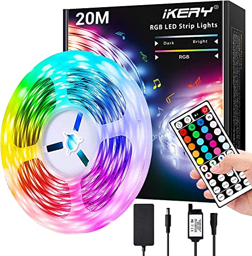 IKERY LEDテープライト20M RGB 両面テープ SMD5050 高輝度 PSE認証 4ピン 切断 調光調色 間接照明 取付簡単 工具不