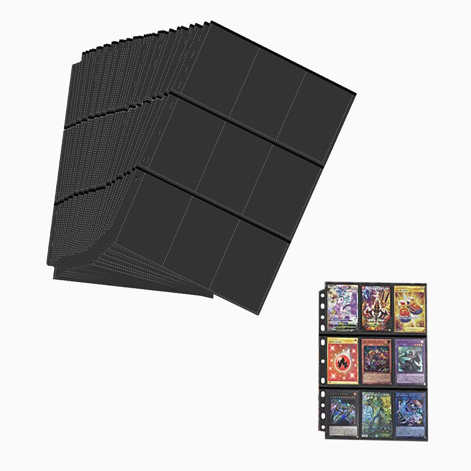 トレカ ファイル カードファイル 2穴・3穴・4穴対応 9ポケットカードシート ポケモンと他のカードを集める (ブラック両面 50枚入り)