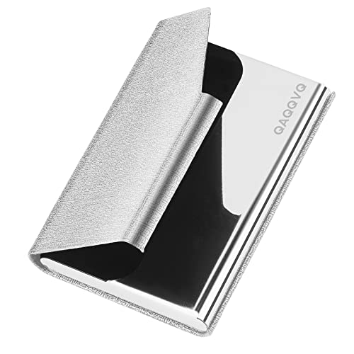 [QAQQVQ] 名刺入れ カードケース取り出しやすい ステンレス鋼 名刺が折れない25枚 薄型 PUレザー マグ..