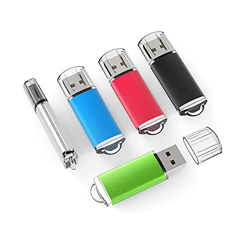 TOPESEL USBメモリ 32GB 5個セットUSB2.0 フラッシュメモリー キャップ式 フラッシュドライブ（五色：黒、赤、青、緑、銀）
