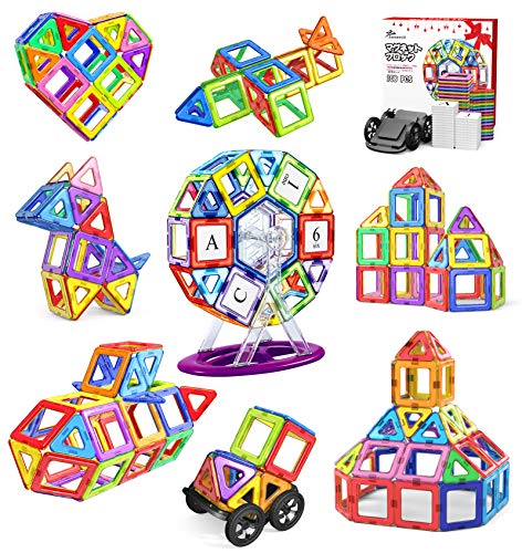 Jasonwell 108pcs マグネットブロック 磁気おもちゃ マグネットおもちゃ 磁石ブロック 子供 知育玩具 幼児 に おもちゃ 女の子